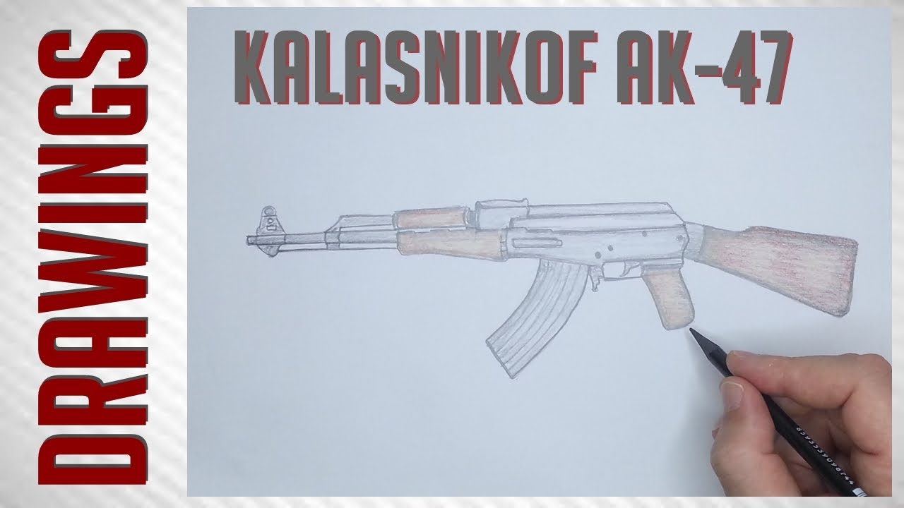Kolay Keleş Çizimi-Kalaşnikof AK-47 Çizimi-Silah Çizimi-Çizim-Bölüm 214